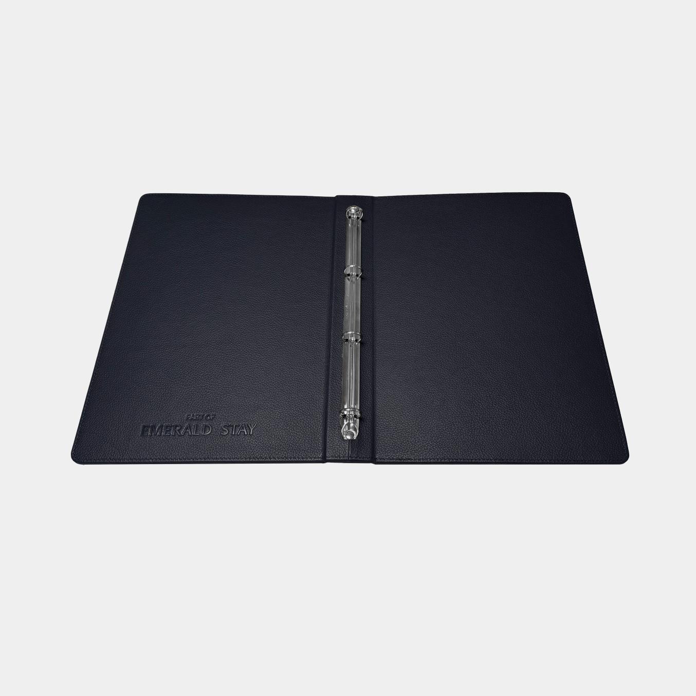 A4 leather ring binder for hotel and resort directories 