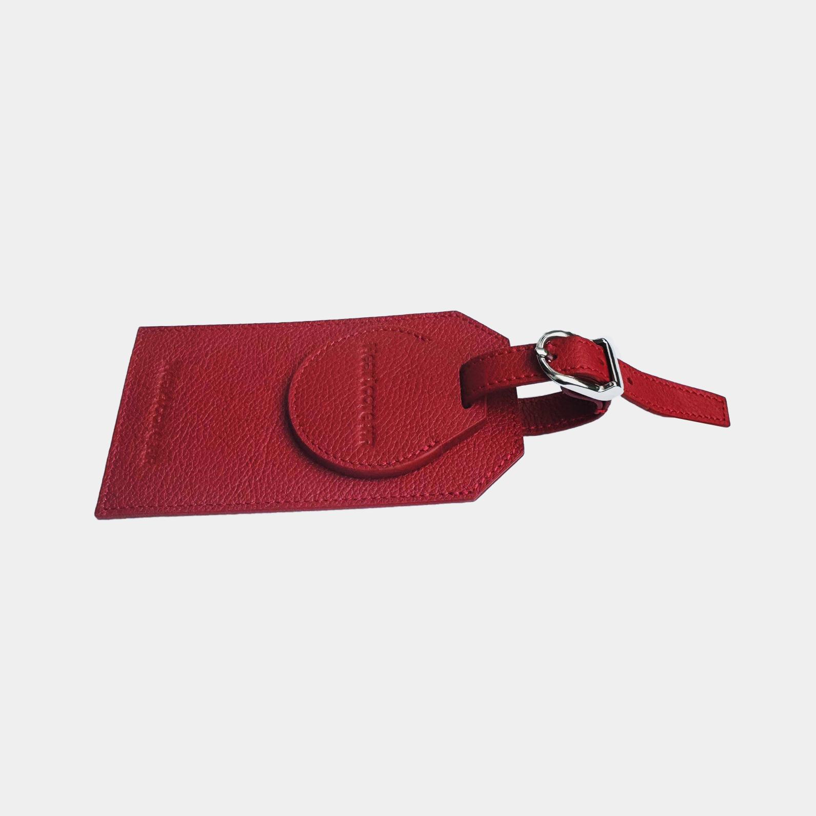 Leather AirTag Pouch with luggage tag for travelling