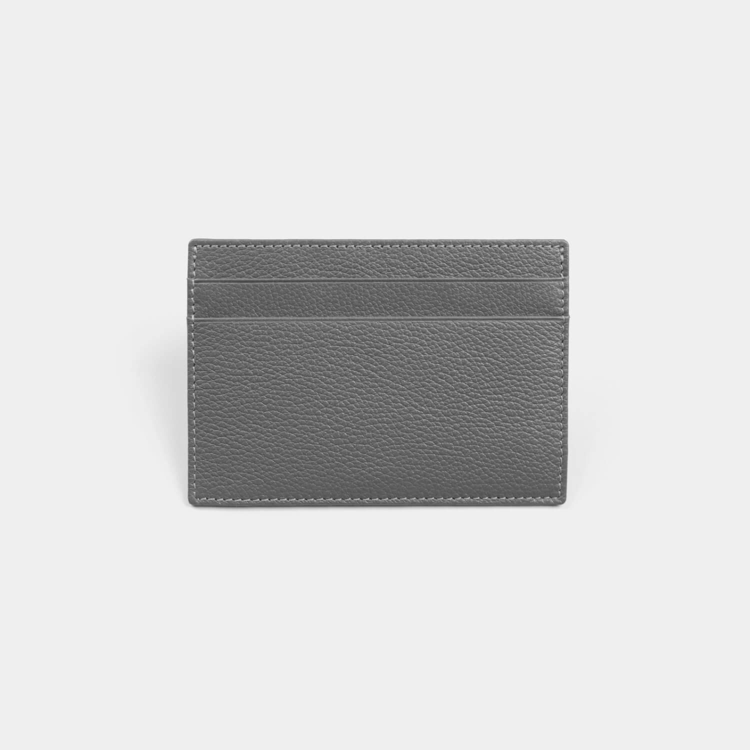 Fine grain leather flat slimline card case for credit cards and business cards, branded with your company logo