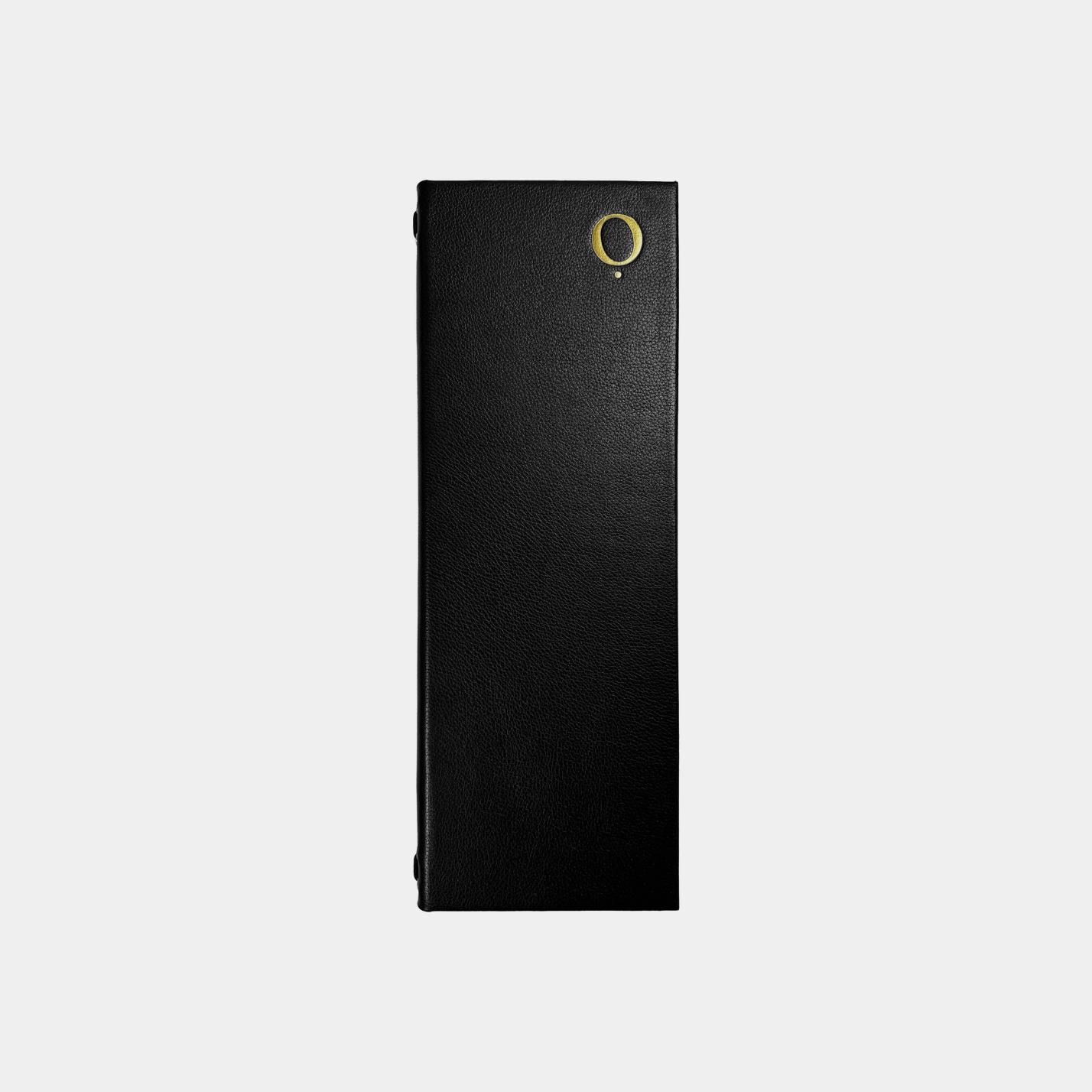 Slim A4 leather menu cover for cocktail menus and bar menus