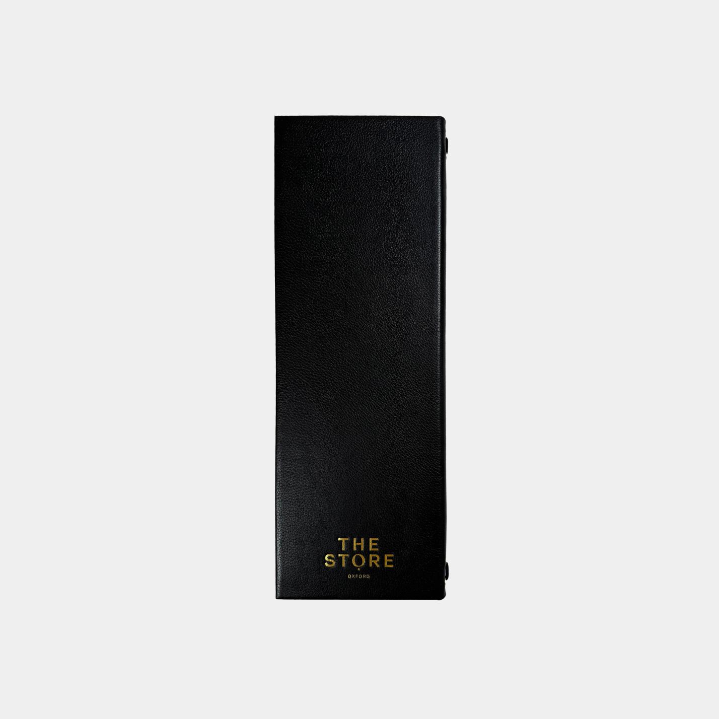 Slim A4 leather menu cover for cocktail menus and bar menus