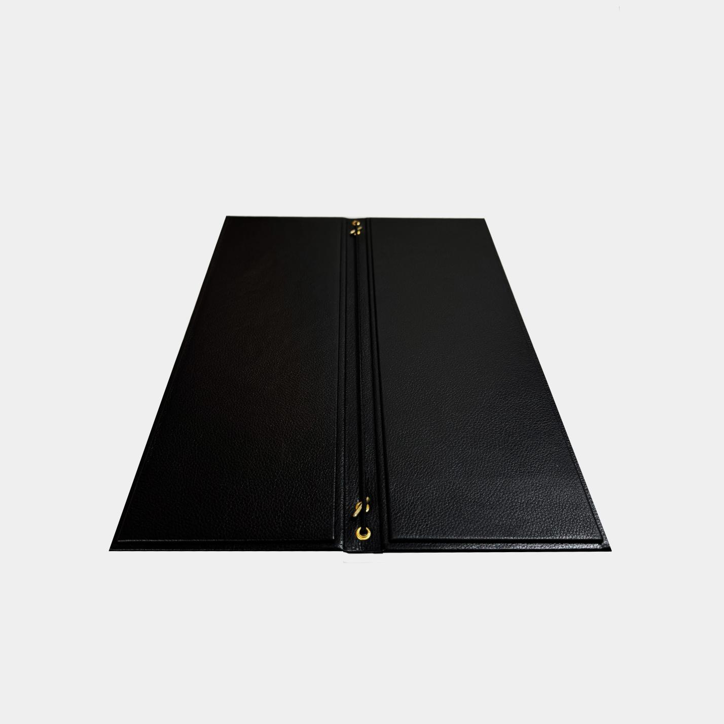 Slim A4 leather menu cover for cocktail menus and bar menus