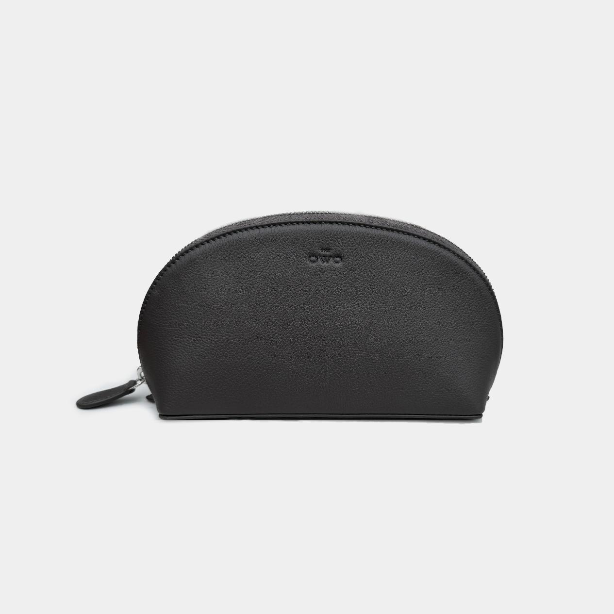 Leather makeup bag designed to hold your cosmetics, brand with your Company logo.
