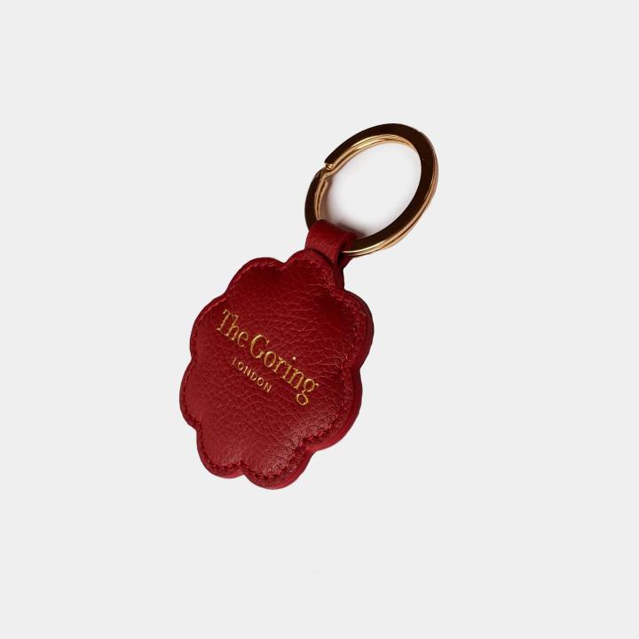 Leather flower shaped keyring 