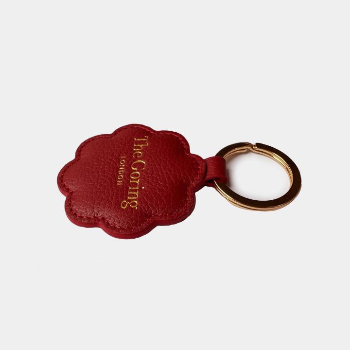 Leather flower shaped keyring 