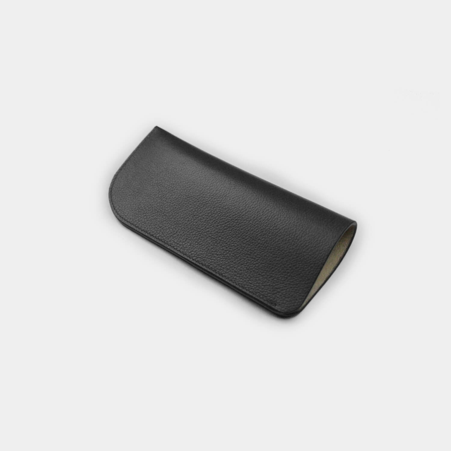 Fine grain leather slip glasses case to protect and store glasses and sunglasses, branded with your company logo
