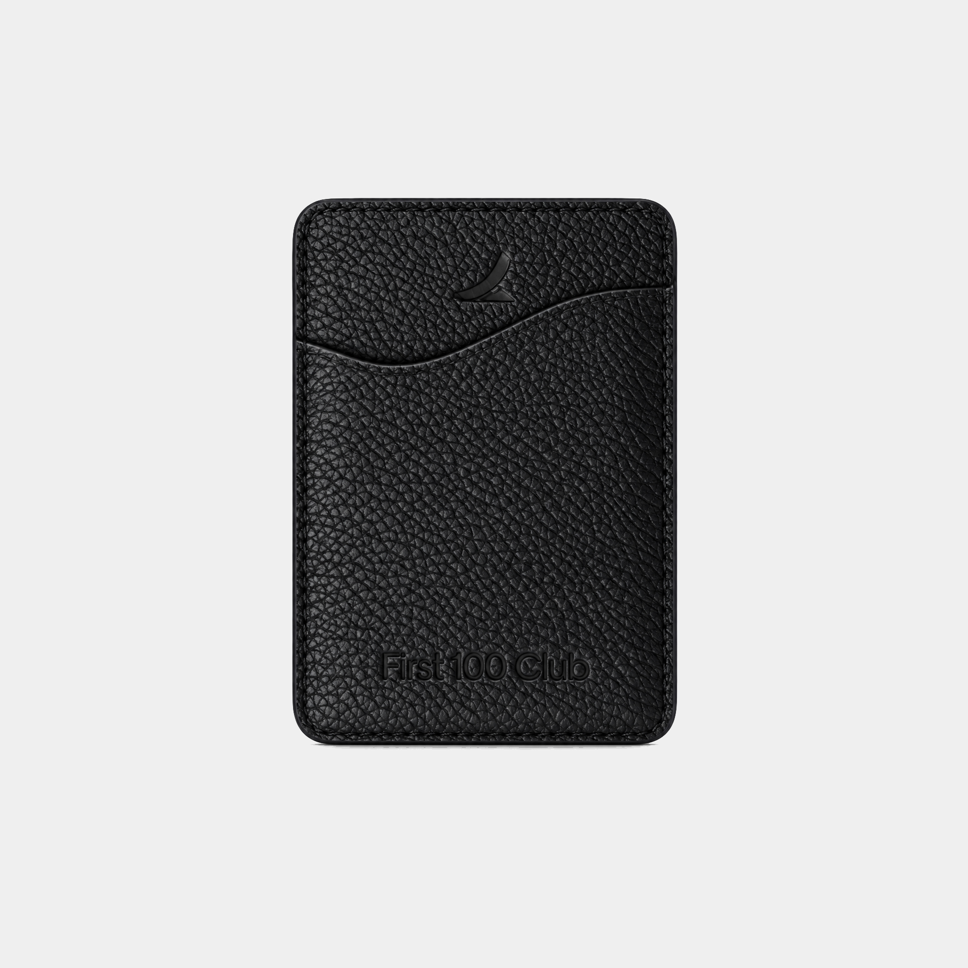 Personalised leather MagSafe card holder with 1 card slot.