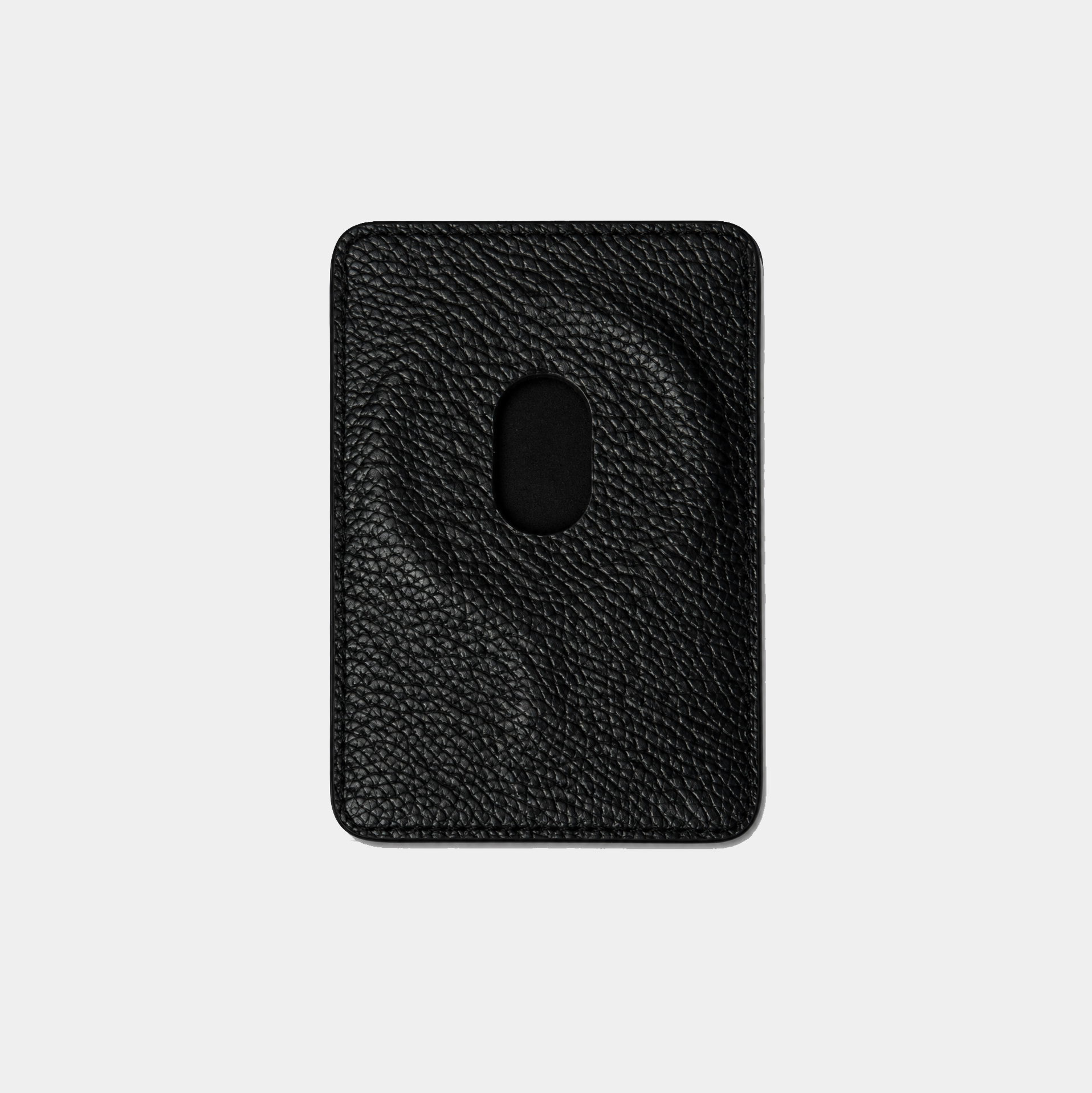 Personalised leather MagSafe card holder with 1 card slot.