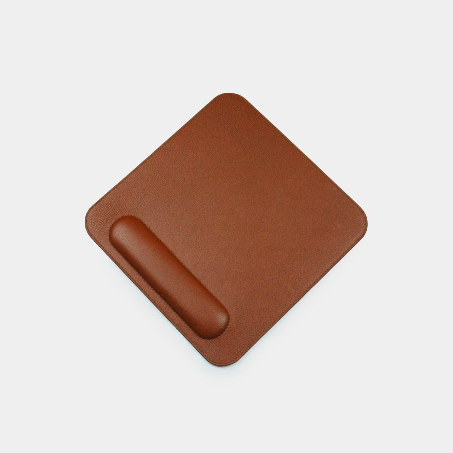 Fine grain leather mouse mat with padded wrist rest for support