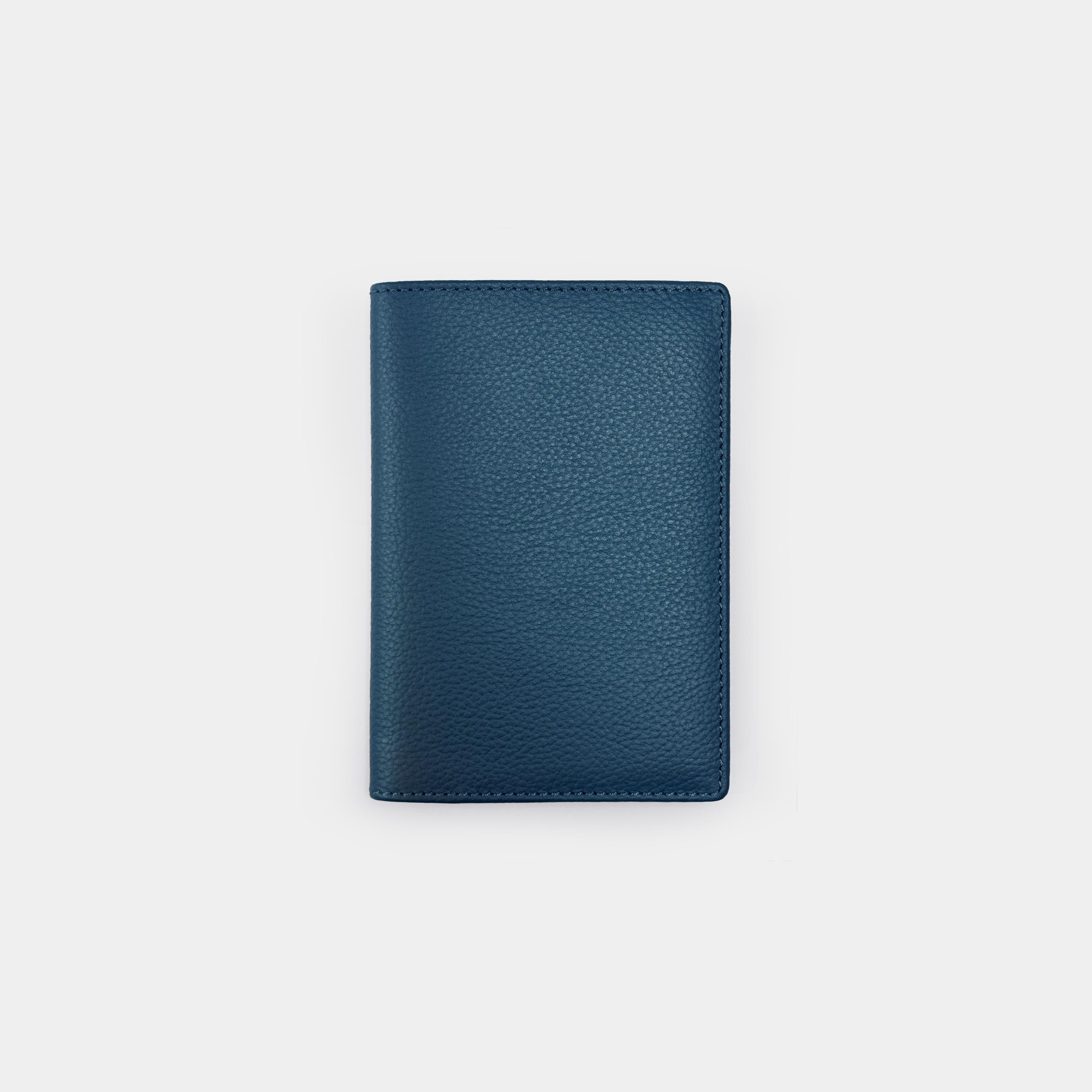 Fine grain leather passport case for passport and boarding pass, travel documents