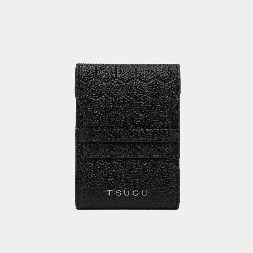 Personalised leather playing card case with branded playing cards