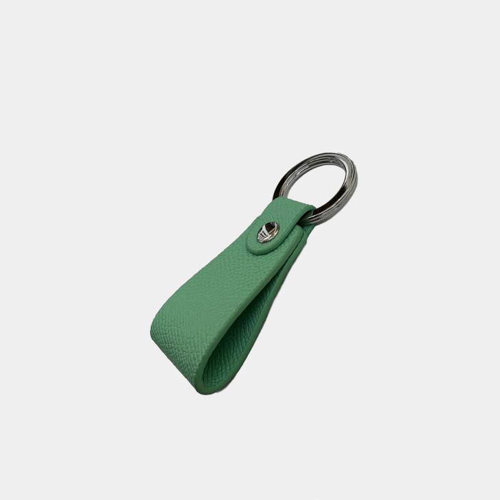 Luxury leather small loop keyring branded with your company logo and personalised to your branding