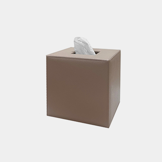 Leather tissue box holder perfectly places over your cardboard tissue box