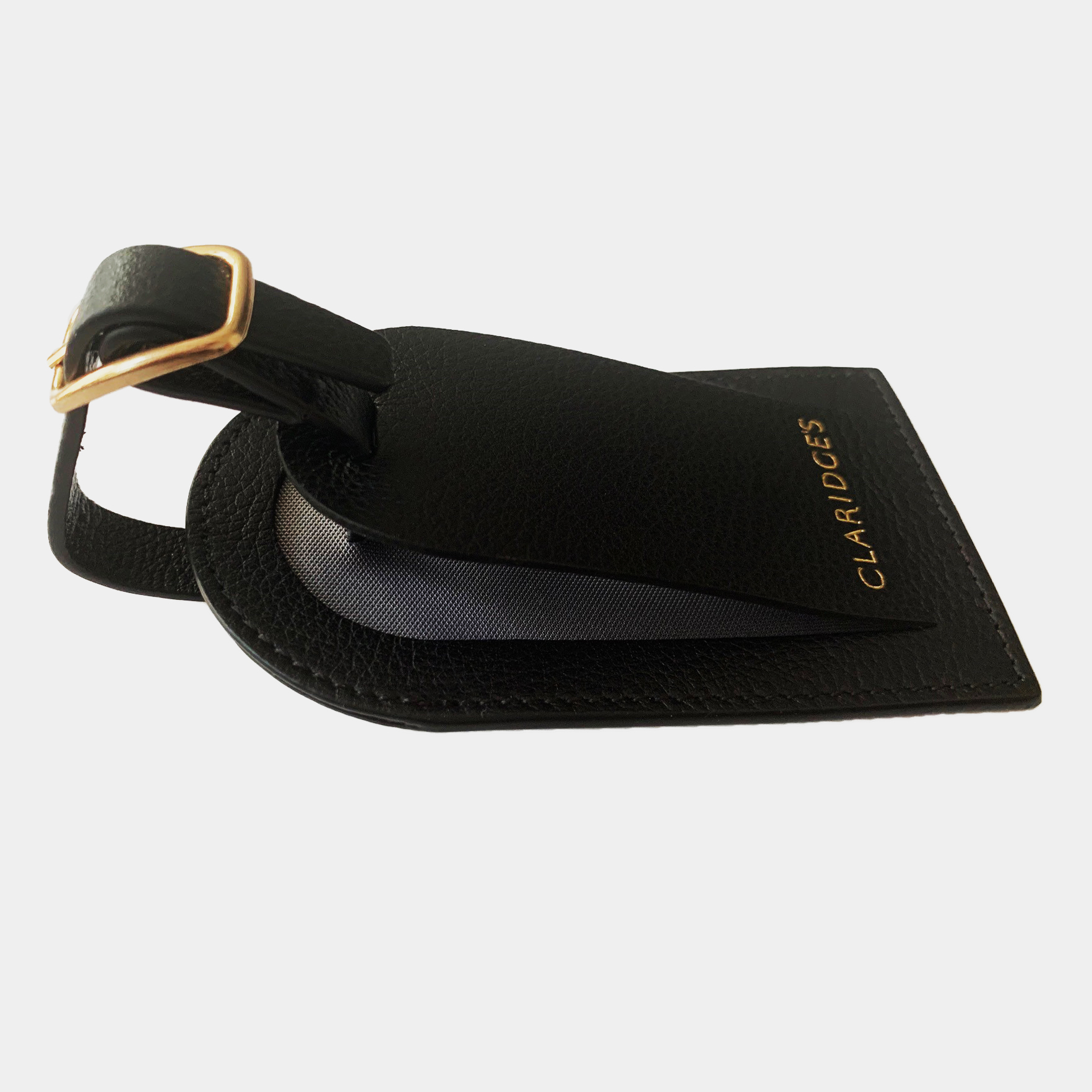 Classic luxury leather luggage tag, branded with your company logo for travel gifting